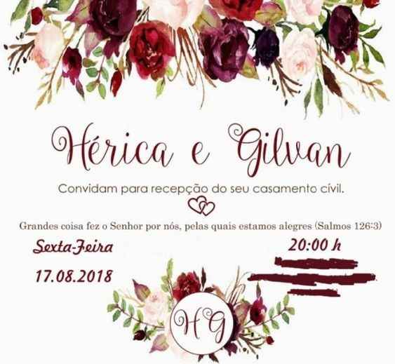 Convite de casamento civil - 2