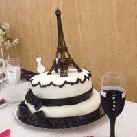 8 -Decoração bolo (ele cedeu um pouco com o peso da torre!)