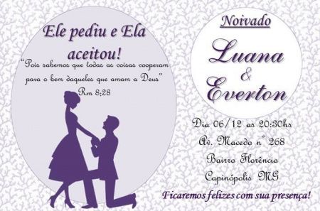 Convite noivado diy