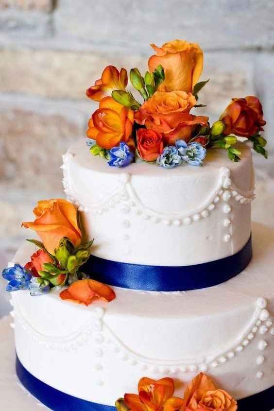 Inspiração bolo laranja + azul