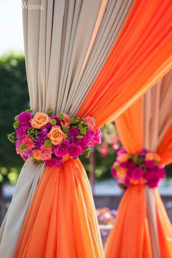 Decoração laranja + rosa