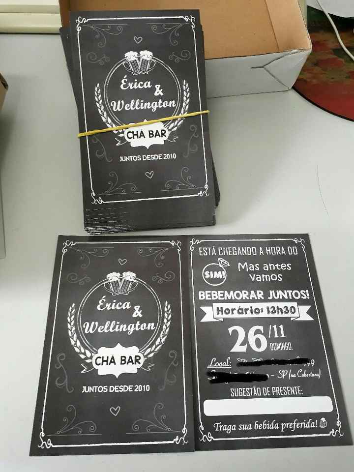 Meus convites chá bar #vemver - 2