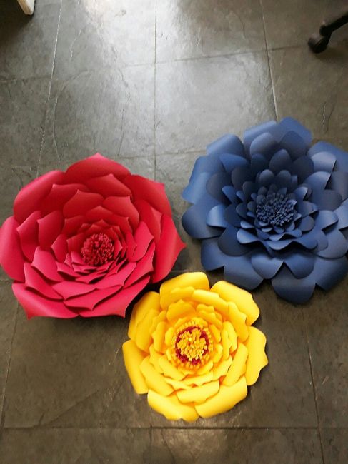 Painel com flores gigantes de papel... #help - 5