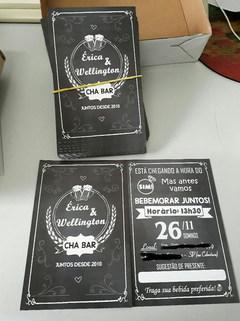 Meus convites chá bar #vemver - 2