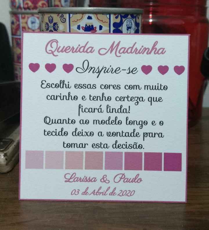 Paleta de cores para vestido das madrinhas - 1