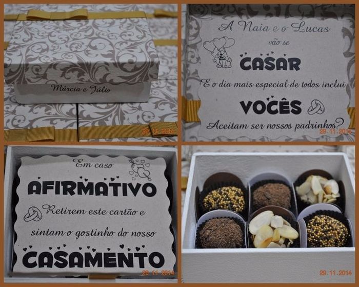 Convite Para Padrinhos - Caixinha com Bombom