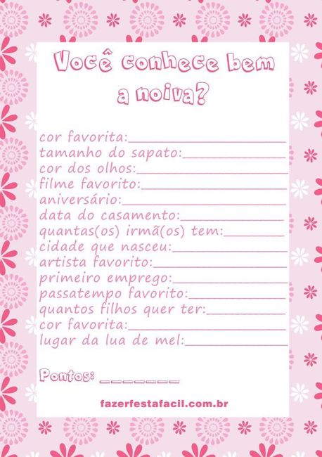 Brincadeiras chá de panela - 1