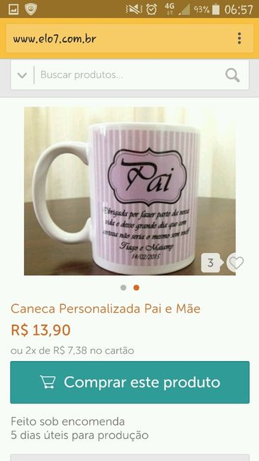 Lembrança para os padrinhos - 1