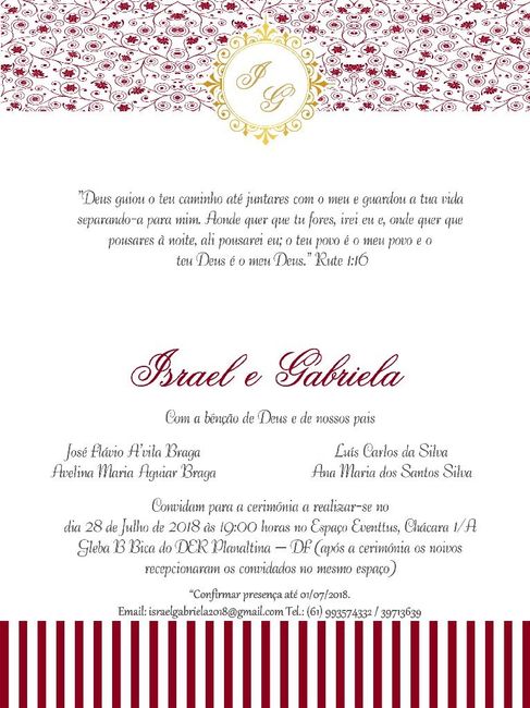 Meu convite: Gabriela+israel - 2