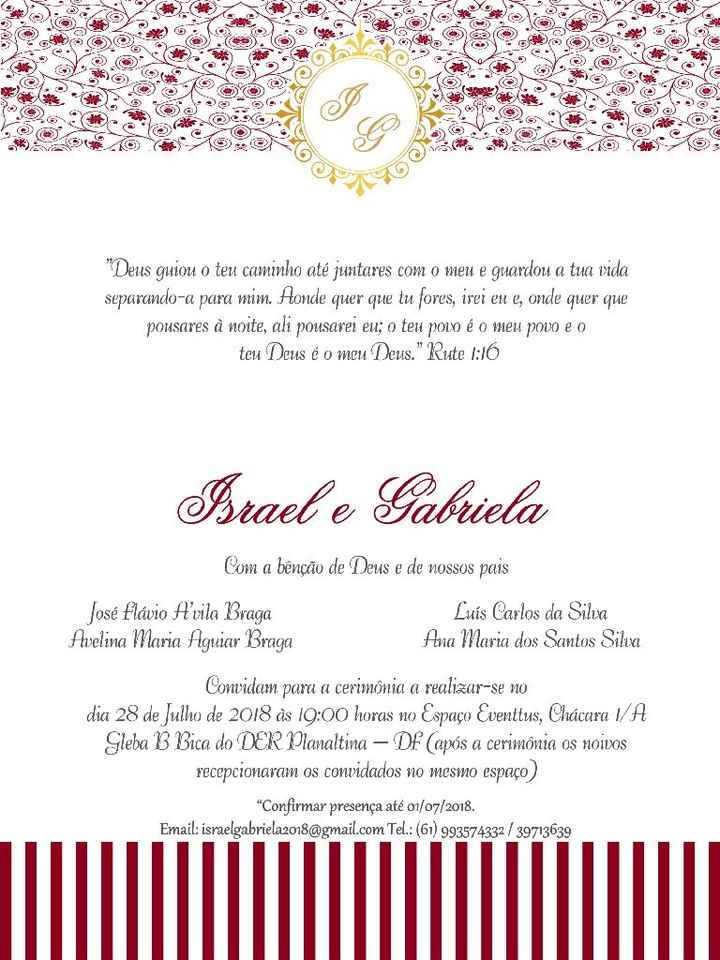 Meu convite: Gabriela+israel - 2