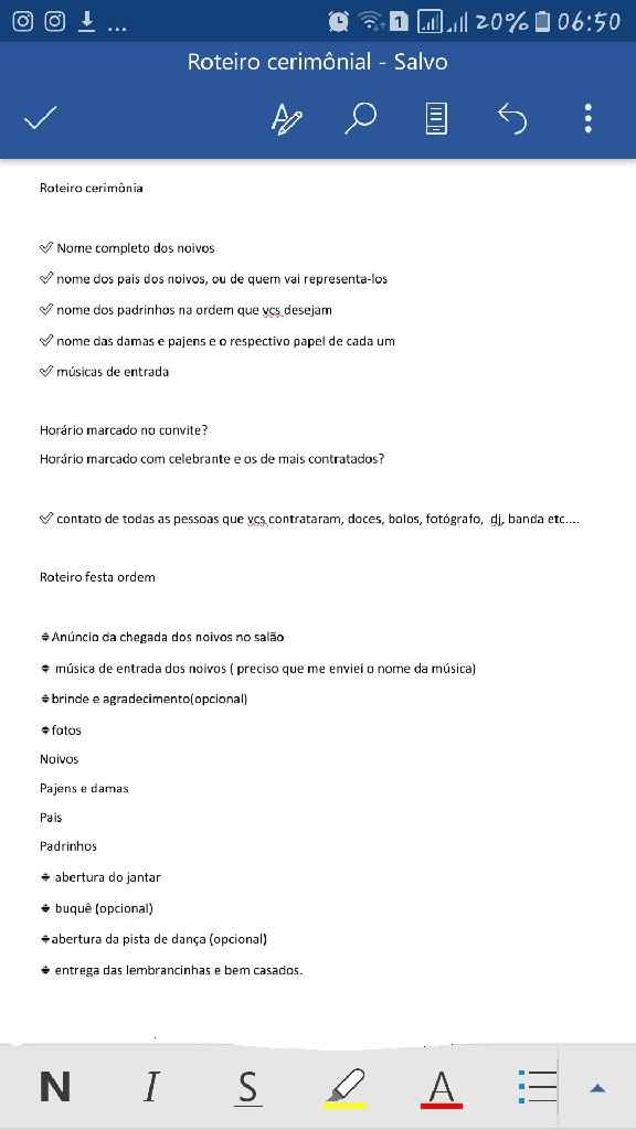 roteiro de cerimonial de casamento - 1