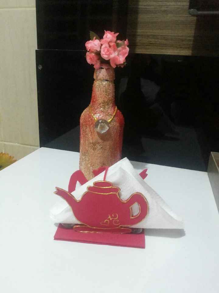 Porta guardanapo e centro de mesa diy - chá - 2
