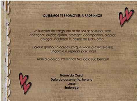 Convite para padrinhos/madrinhas II