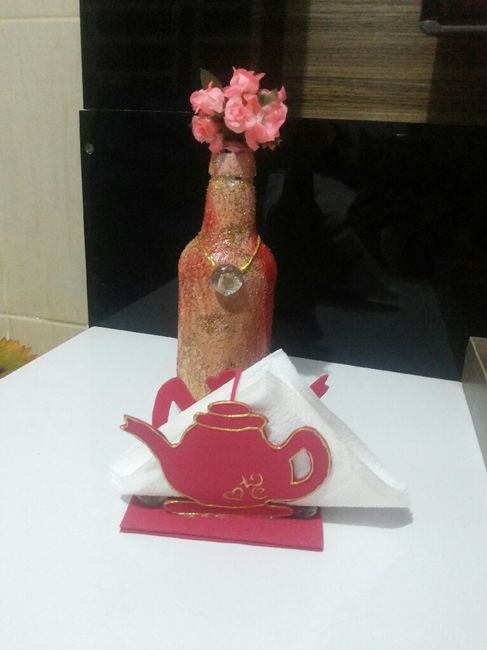 Porta guardanapo e centro de mesa diy - chá - 2