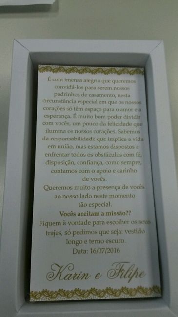 Idéias para convite de padrinhos - 2