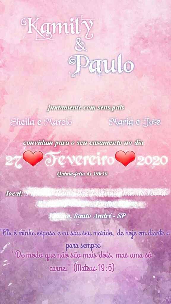  "criando convite do meu casamento eu mesma ." - 1