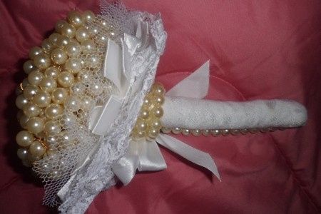 Mini bouquet com pérolas