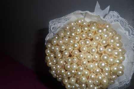 Mini bouquet com pérolas