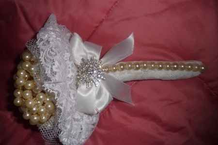 Mini bouquet com pérolas