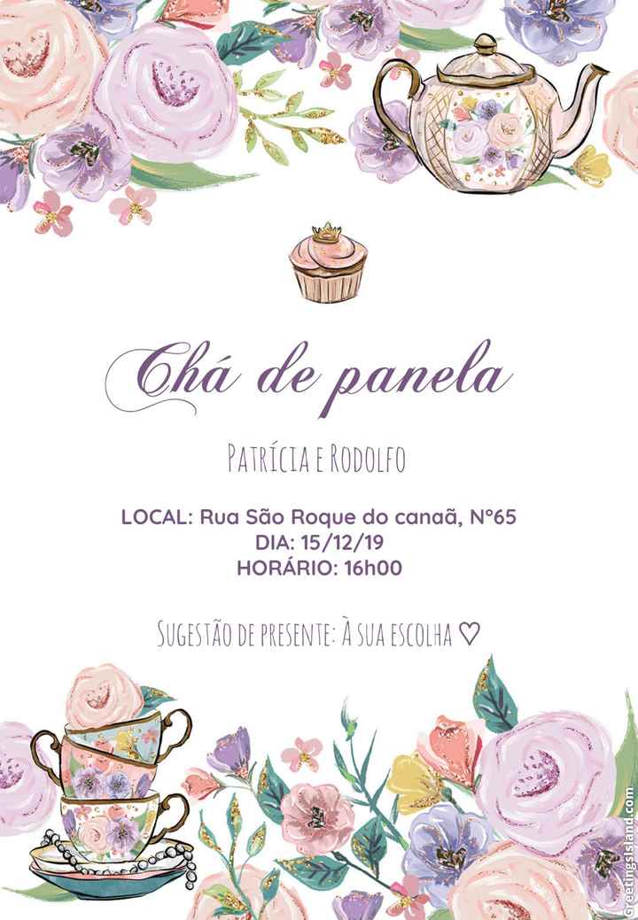 Meu convite do chá de panela ♡ 1