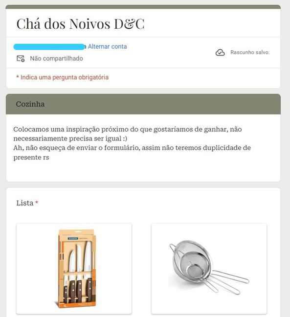 Lista de Presentes Chá de Cozinha 3