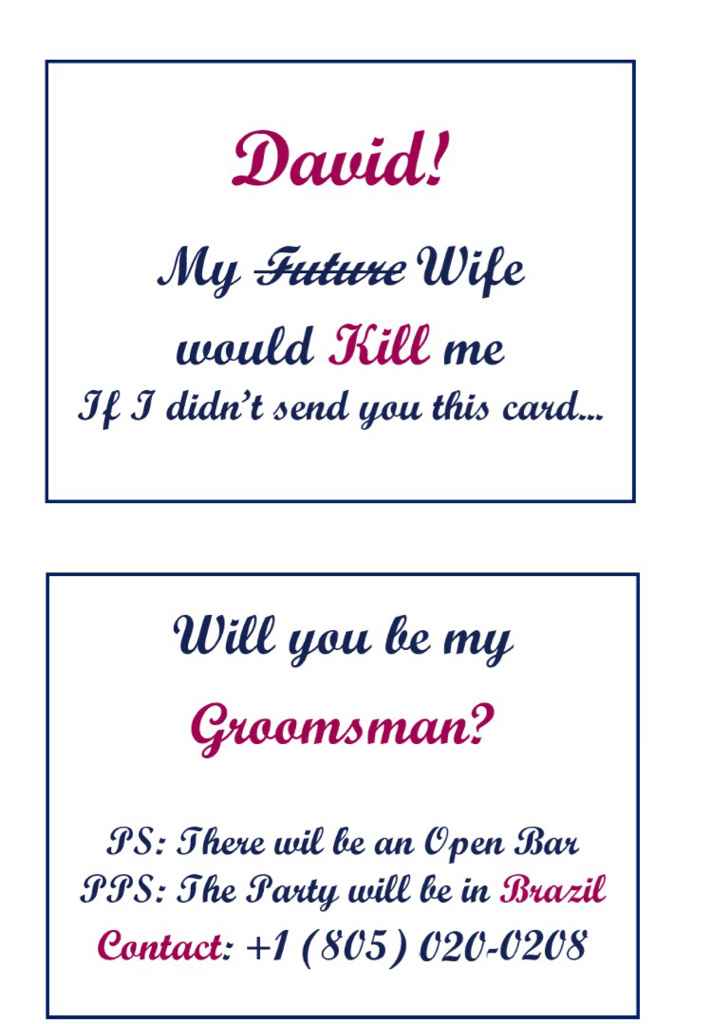 Convites de casamento para os padrinhos - 1