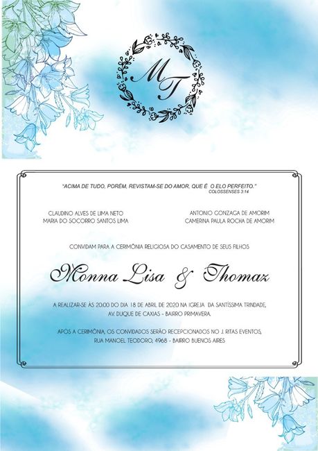 Esse é o nosso convite! Eu adorei, ficou muito lindo!