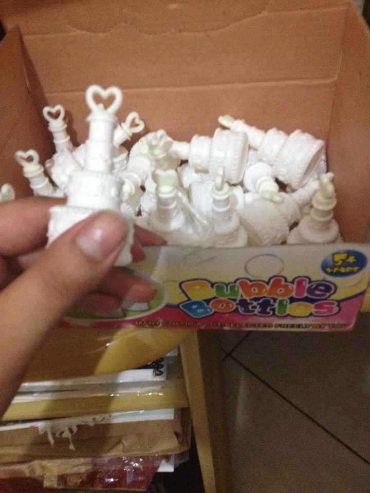 Bolinhas de sabão em formato de bolo