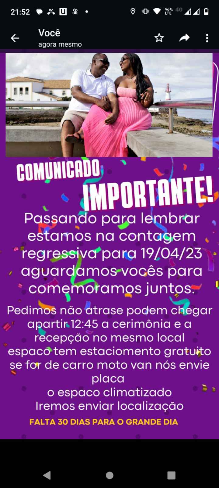 Tempo congela 30 dias para grande dia enviarei comunicado - 1