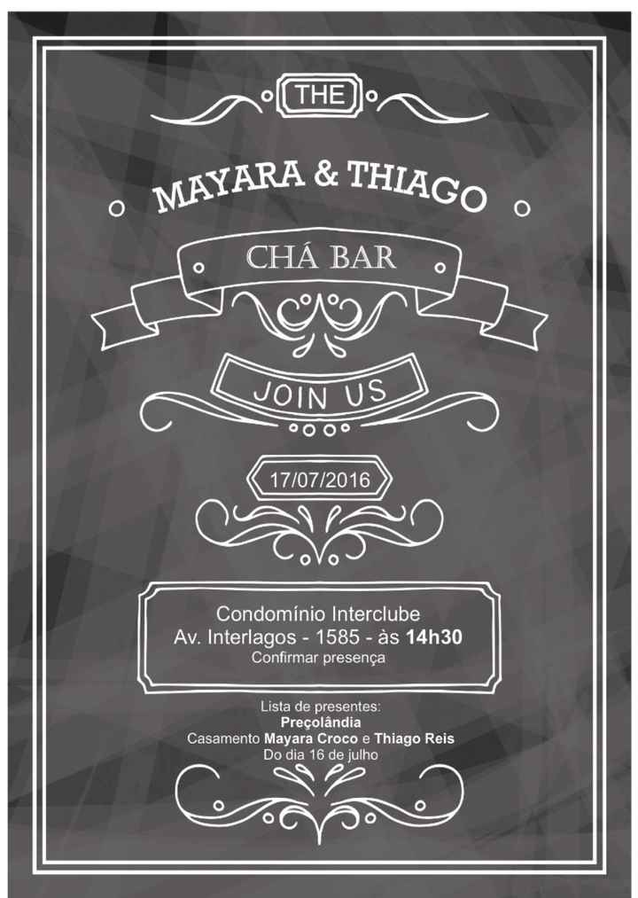 Convite chá bar - 1