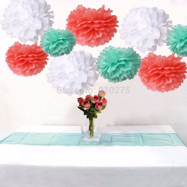 decorações em crepom ou origami...