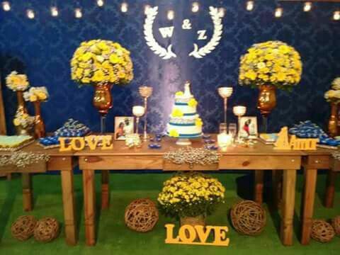 Decoração Azul e Amarelo - 1