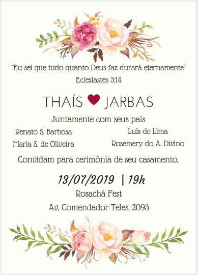 Convite de Casamento