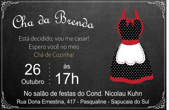 Meu convite chá de cozinha - 1