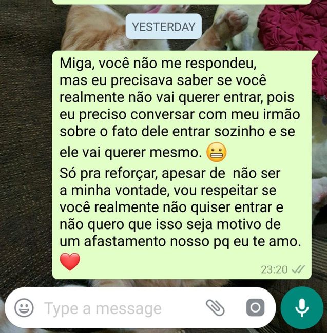 mensagem de ontem
