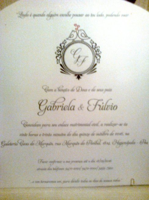 Dizeres na parte interna....