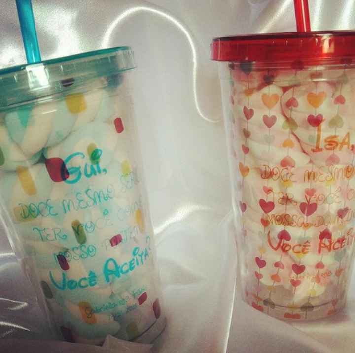 Copos personalizados - Damas e pajens