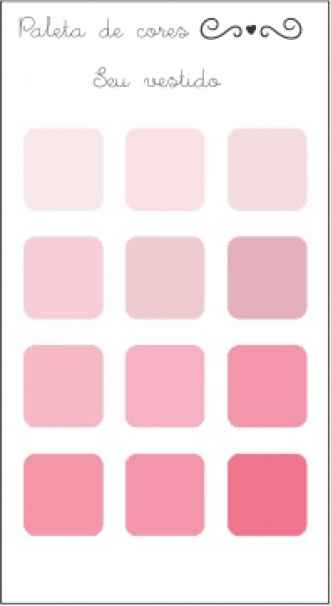 Paleta de cores em tom rosa chá