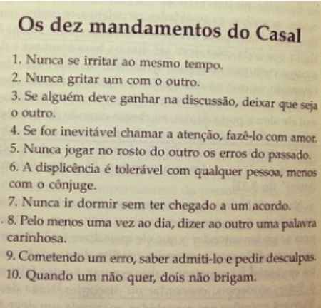 Os dez mandamentos do casal - 1