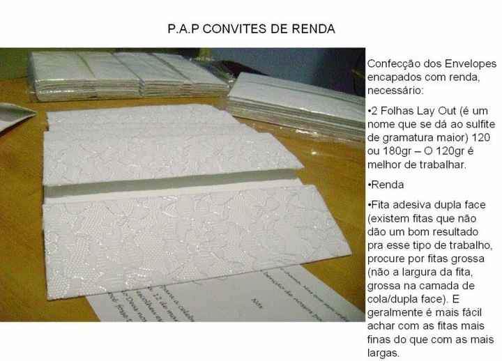 passo a passo de convite com renda: