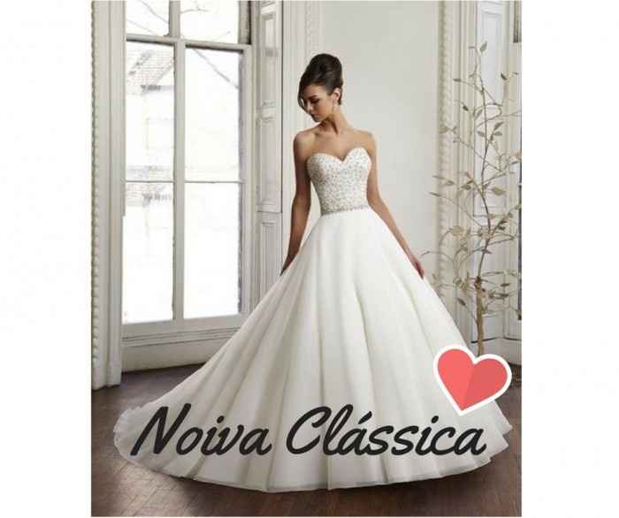 Noiva clássica Você sonha com um casamento tradicional, um vestido branco de princesa e tudo mais qu