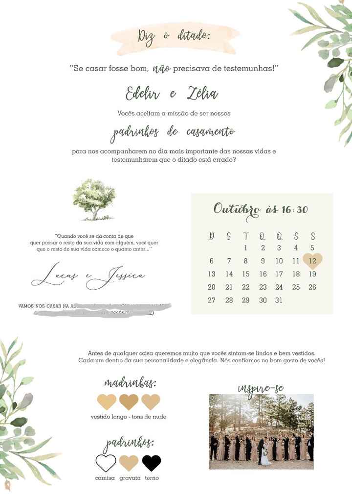 Convite padrinhos