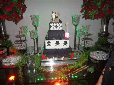 Bolo de casamento rock'n'roll