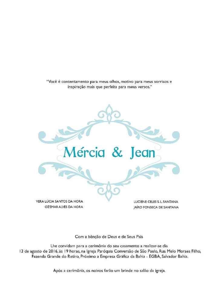 Convite de casamento - 1