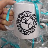 Caneca para os padrinhos e testemunhas... Pagamos R$ 13,00 em cada no elo7... Fornecedor Casinha da 