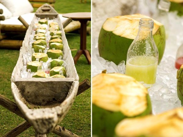 Inspiração para bebidas em casamentos na Praia