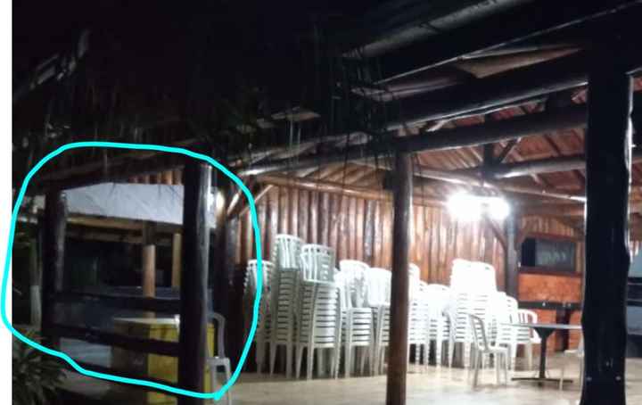 no lugar das cadeiras vou por a mesa das comidas, e onde circulei queria fazer um varalzinho legal c