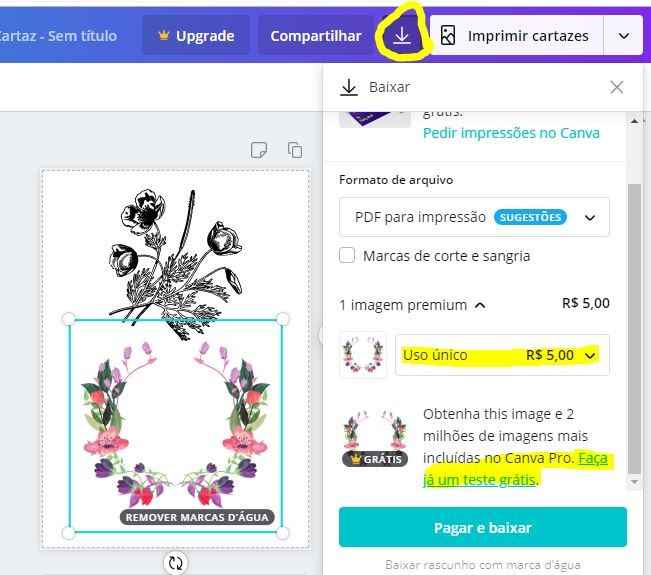 aqui você pode pagar individualmente pelo elemento ou contratar a licença