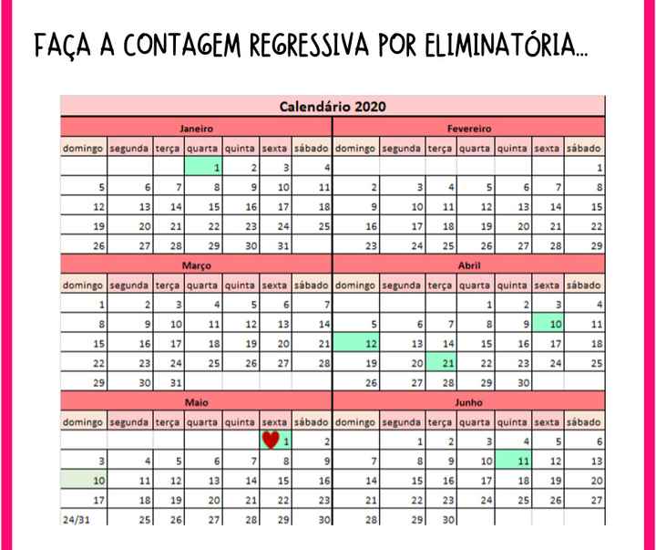 contagem regressiva para marcação!