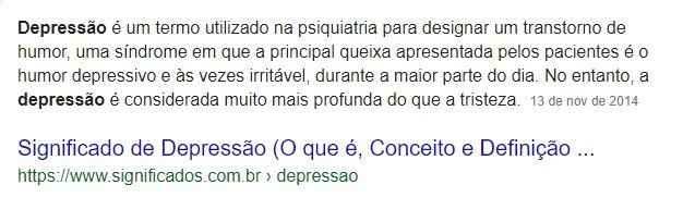 significado resumido da depressão